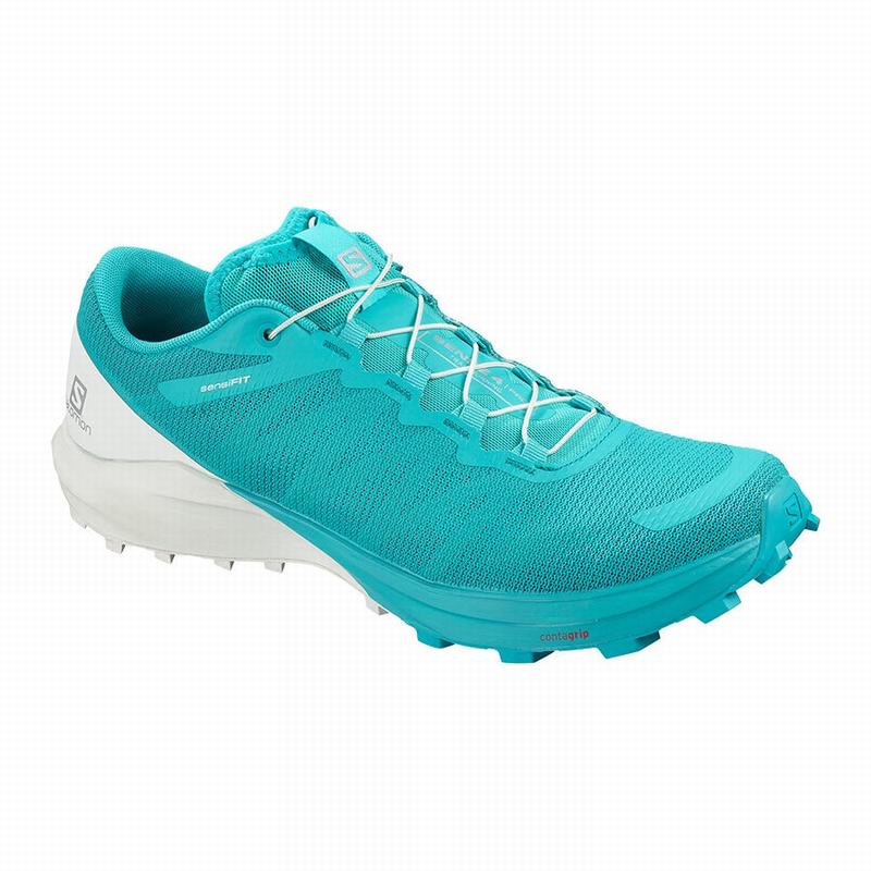 Zapatillas Trail Running Salomon Mujer Azules / Blancas - Salomon Argentina SENSE PRO 4 ,239078-EHB